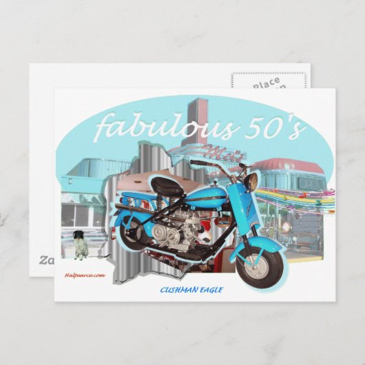 Cushman_Eagle_Blue Postkarte (Vorne/Hinten)