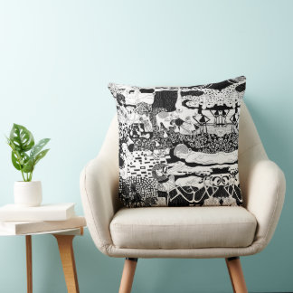 Cusion Pillow Funky Dancing Man Pattern Artwork Kissen