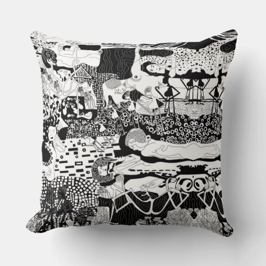 Cusion Pillow Funky Dancing Man Pattern Artwork Kissen (Vorderseite)