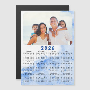Cusom 2025 Foto Kalender Magnet Blau Weißer Ozean