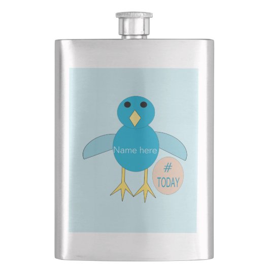 Cusom Blue Birthday Boy Chick Flasks Flachmann (Vorderseite)
