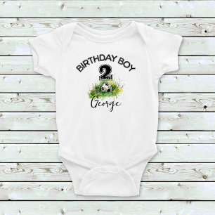 Cusom Name Soccer Ball Boys Niedlich Baby Strampler