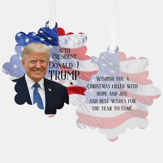 Cusom Text 47. Präsident Trump 2024 Amerikanische Ornament Karte (Vorderseite/Rückseite)