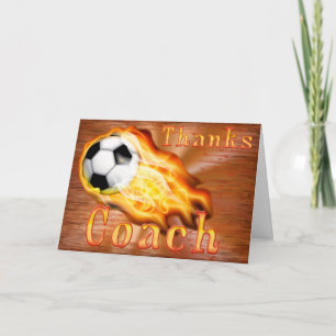 Cusomizable Cool Flaming Soccer Thank You Cards Dankeskarte