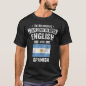 Cuss auf Englisch und Spanisch Funny Argentina Fla T-Shirt (Vorderseite)