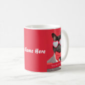 Cust Cat in Heart Glasses Individuelle Name Kaffeetasse (VorderseiteRechts)
