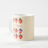 Custard Berry Fond von Ihnen Illustrierte Erdbeere Kaffeetasse (Vorderseite Links)