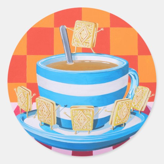 Custard Cream Tea Runder Aufkleber (Vorderseite)