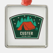 Custer National Forest Camping Ornament Aus Metall (Vorne)