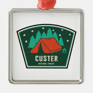Custer National Forest Camping Ornament Aus Metall