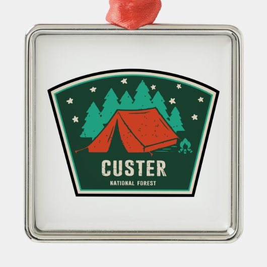 Custer National Forest Camping Ornament Aus Metall (Vorne)