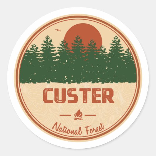 Custer National Forest Runder Aufkleber (Vorderseite)