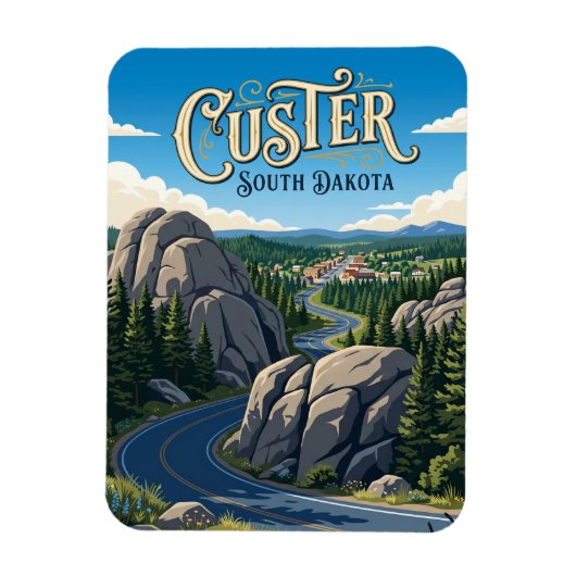 Custer South Dakota Magnet (Vertikal)