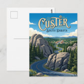 Custer South Dakota Postkarte (Vorne/Hinten)
