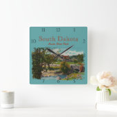 Custer Staat Park Game Lodge Custom Square Wall Cl Quadratische Wanduhr (Zuhause)