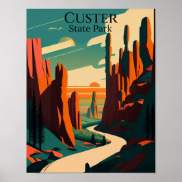 Custer Staat Park Moderne Kunst Poster