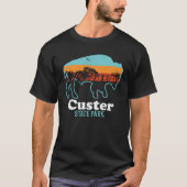 Custer Staat Park Retro South Dakota Bison T-Shirt (Vorderseite)