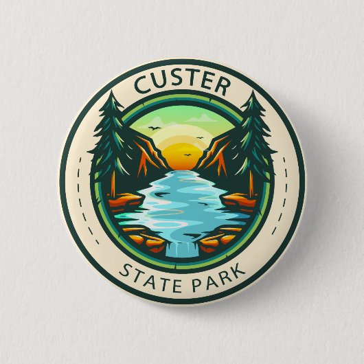 Custer Staat Park South Dakota Abzeichen Button (Vorderseite)