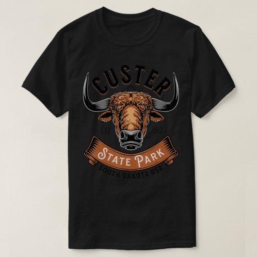 Custer Staat Park South Dakota Buffalo Wandern T-Shirt (Design vorne)