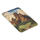 Custer Staat Park South Dakota Wandern Vintag Magnet (Rechte Seite)