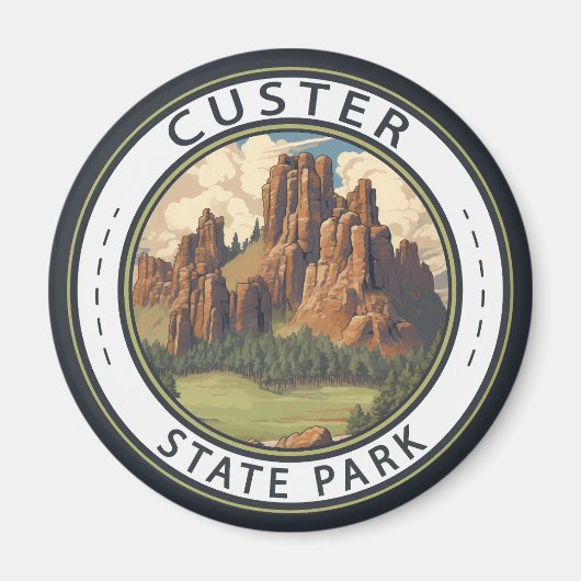 Custer Staat Park South Dakota Wandern Vintag Magnet (Vorne)