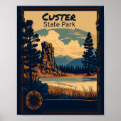 Custer Staat Park Vintag Poster (Vorne)