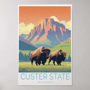 Custer Staat South Dakota Travel Poster