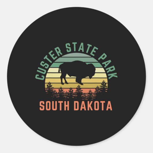Custer State Park  Runder Aufkleber (Vorderseite)