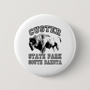 Custer State Park South Dakota Büffel Natur Wander Button