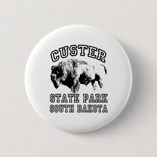 Custer State Park South Dakota Büffel Natur Wander Button (Vorderseite)
