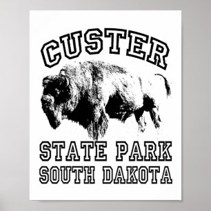 Custer State Park South Dakota Büffel Natur Wander Poster