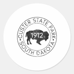 Custer State Park South Dakota Büffel Wandern Reis Runder Aufkleber