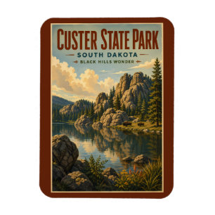 Custer State Park South Dakota Illustration Reise Magnet