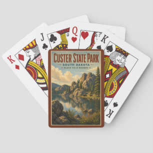 Custer State Park South Dakota Illustration Reise Spielkarten
