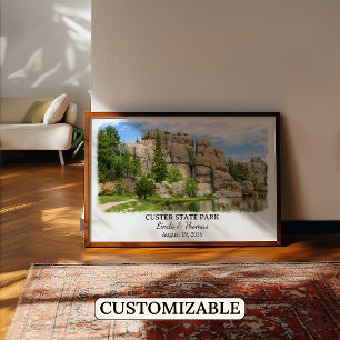 Custer State Park South Dakota Poster, Aquarell Poster