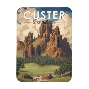 Custer State Park South Dakota Reise Kunst Vintage Magnet
