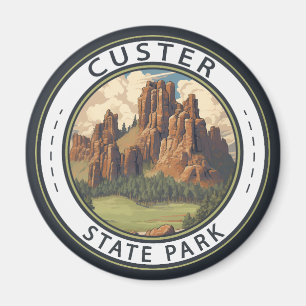 Custer State Park South Dakota Reise Kunst Vintage Magnet