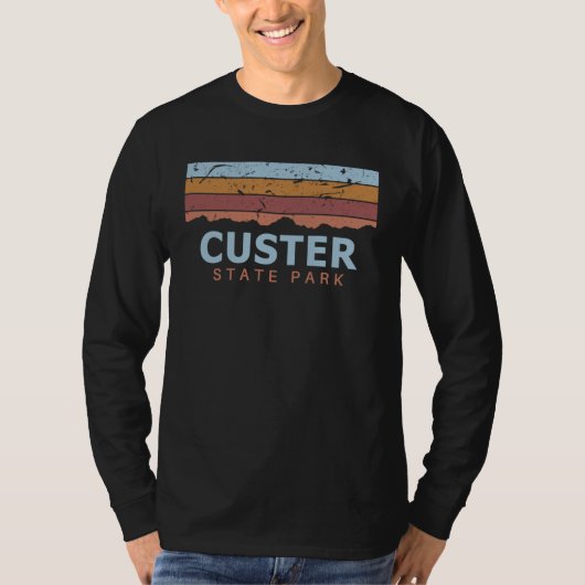 Custer State Park South Dakota Retro Cool T-Shirt (Vorderseite)
