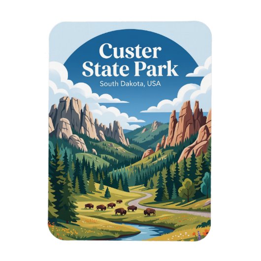 Custer State Park USA Magnet (Vertikal)