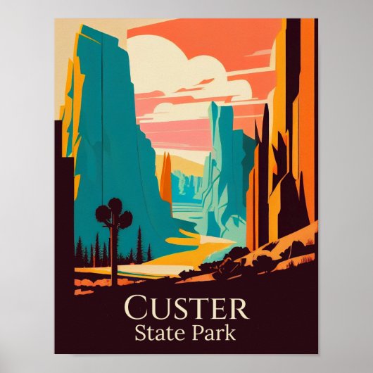Custer State Park Zeitgenössisches Design Poster (Vorne)