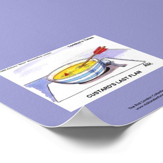 Custers Last Flan Funny Cartoon Poster (Ecke)