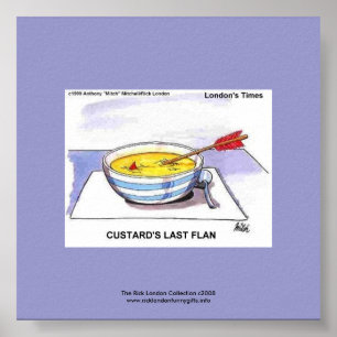 Custers Last Flan Funny Cartoon Poster