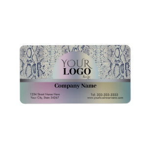 Custimed Cool Gray Snake Skin Animal Print Adressaufkleber