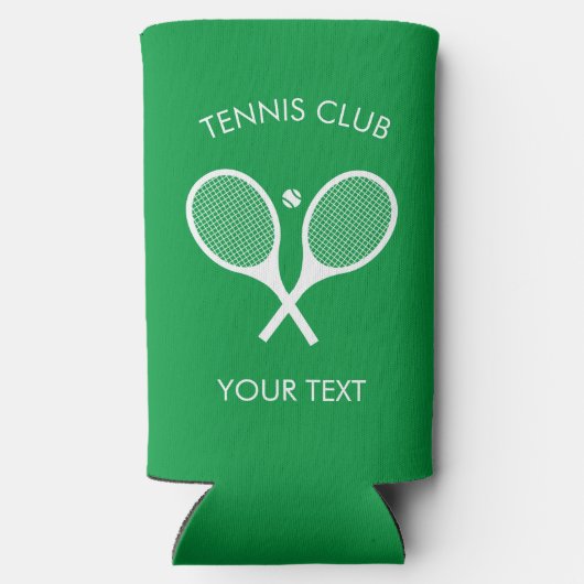 Custimizable Modern Green White Tennis Racket Selters Dosenkühler (Rückseite)