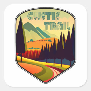 Custis Trail Virginia Farben Quadratischer Aufkleber