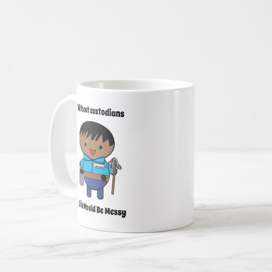 Custodial Life Messing Black Male Funny Kaffeetasse (Vorderseite Links)