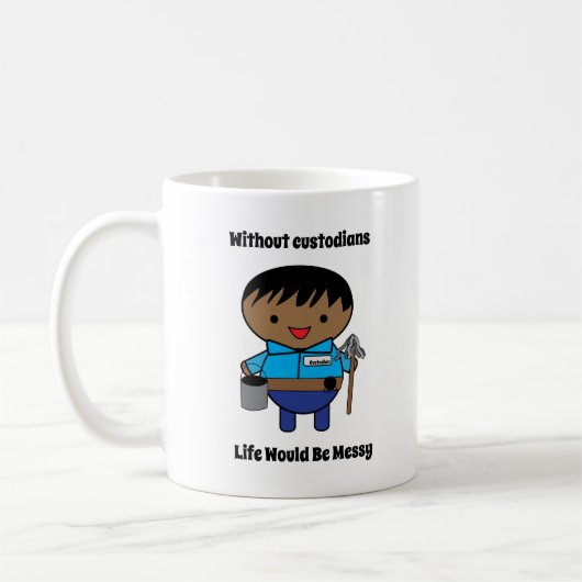 Custodial Life Messing Black Male Funny Kaffeetasse (Links)