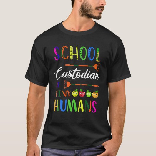 Custodian de Tiny Humans Funny Custodians J T-Shirt (Vorderseite)