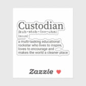 Custodian Definition, Janitor, School Custodian Aufkleber (Blatt)