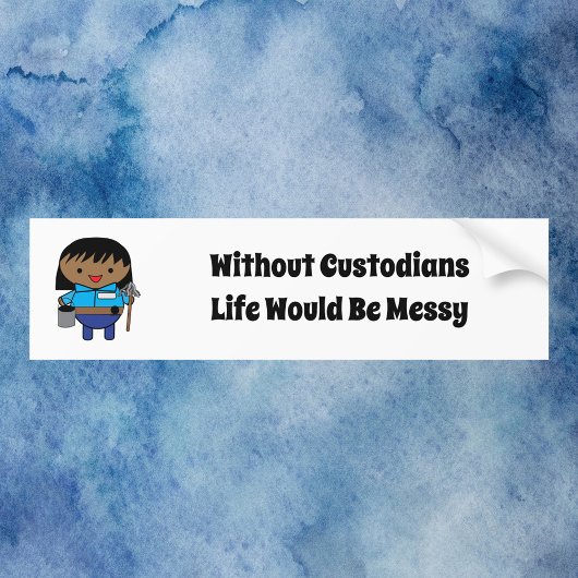 Custodian Janitor Black Female Kawaii Autoaufkleber